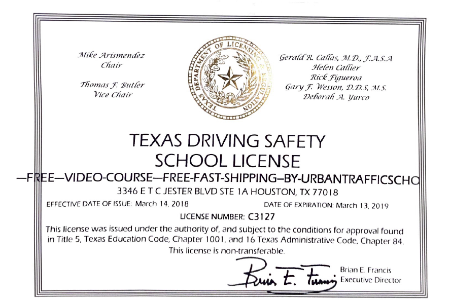 10 Dollar Mature Drivers DMV Traffic School License